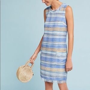 Anthropologie Amenia+ Kin Blue Striped Tweed Dress